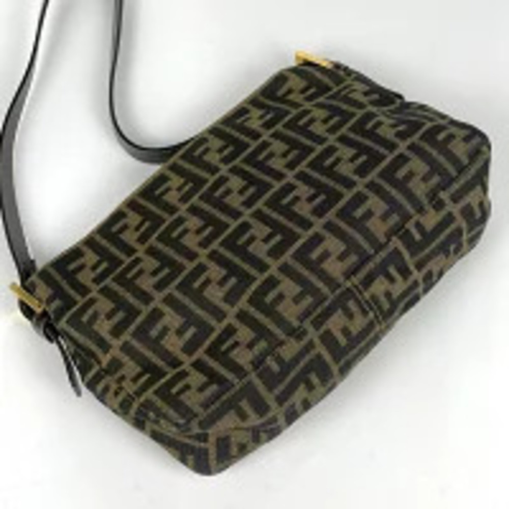 Fendi canvas shoulder Hobo brown handbag Zucca bag Brown